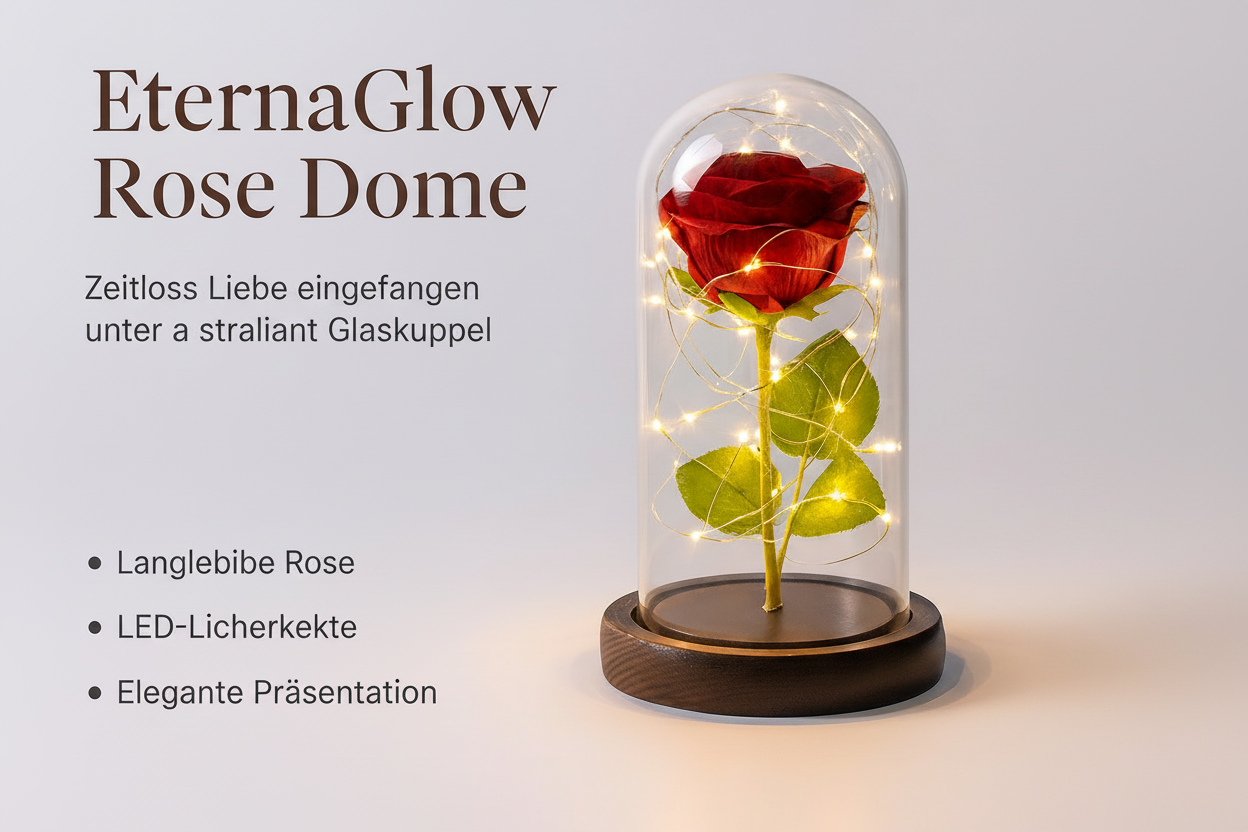 Für immer schön – Seidenrose unter Glas